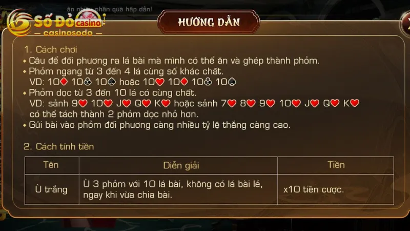 Luật chơi Phỏm tại sodo66 tương tự phiên bản truyền thống